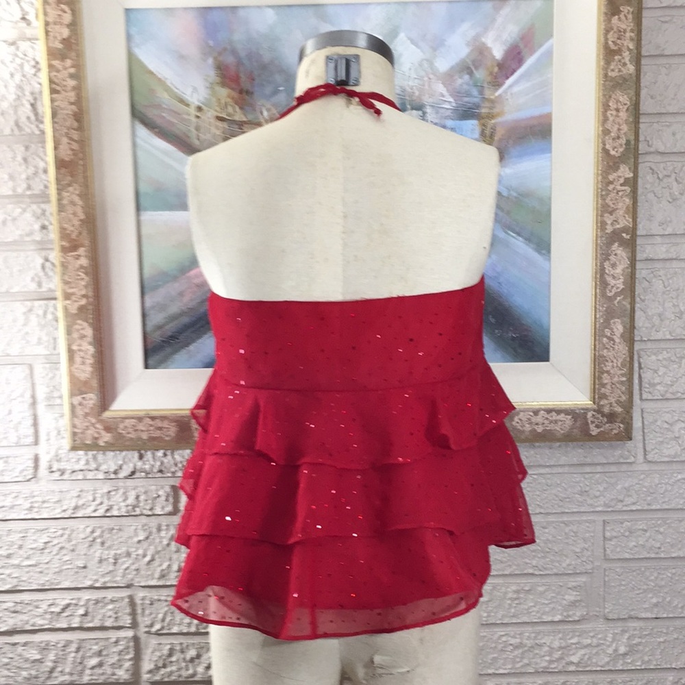 🌹No Tags Baby Doll Ruffle Halter Style Top - Picture 4 of 13